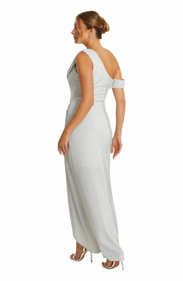 QUIZ Stretch Shimmer Cowl Wrap Maxi Dress, Alternate, color, 