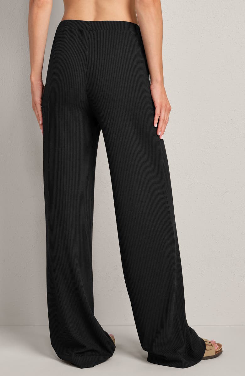 Rhone LivLuxe Rib Wide Leg Pants, Alternate, color, Pure Black