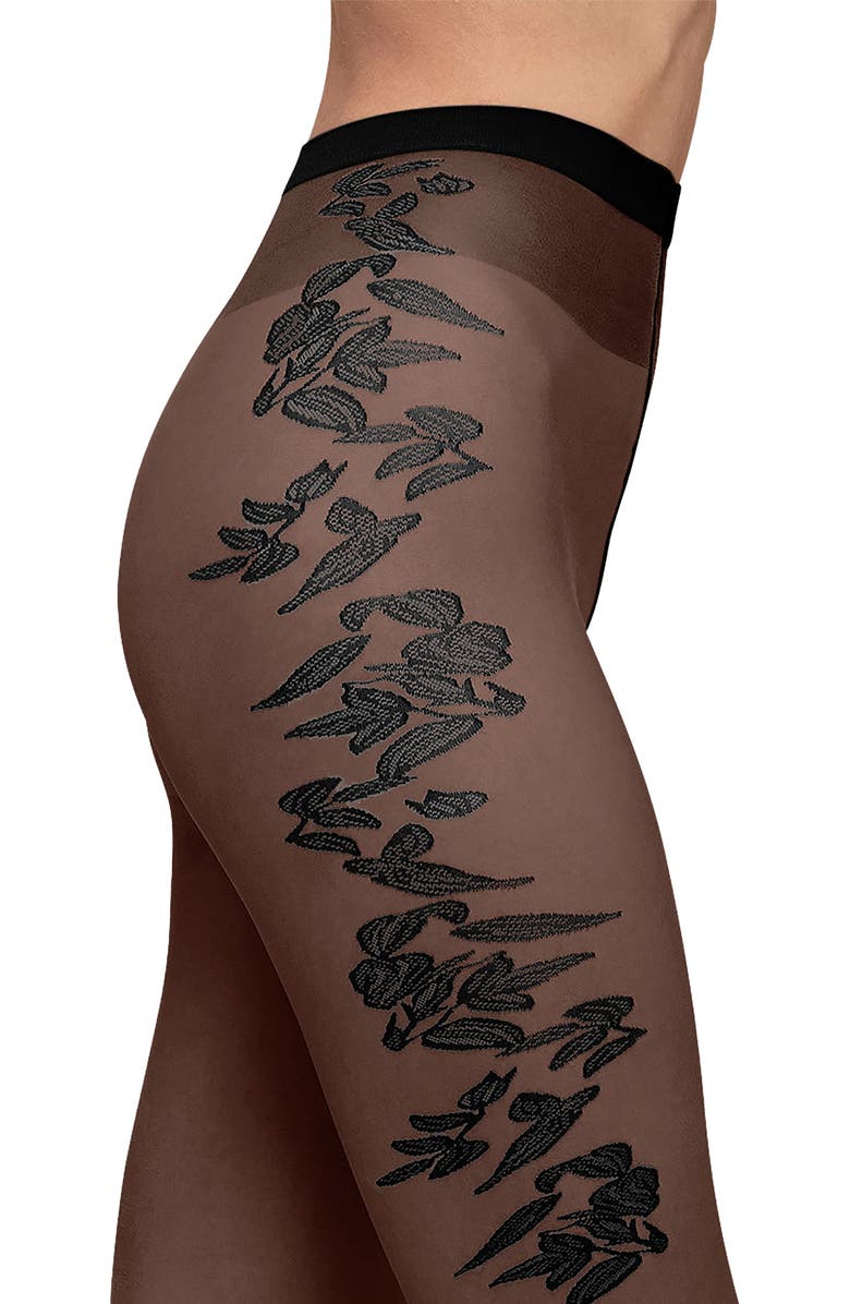 Wolford Floral Tights, Alternate, color, 