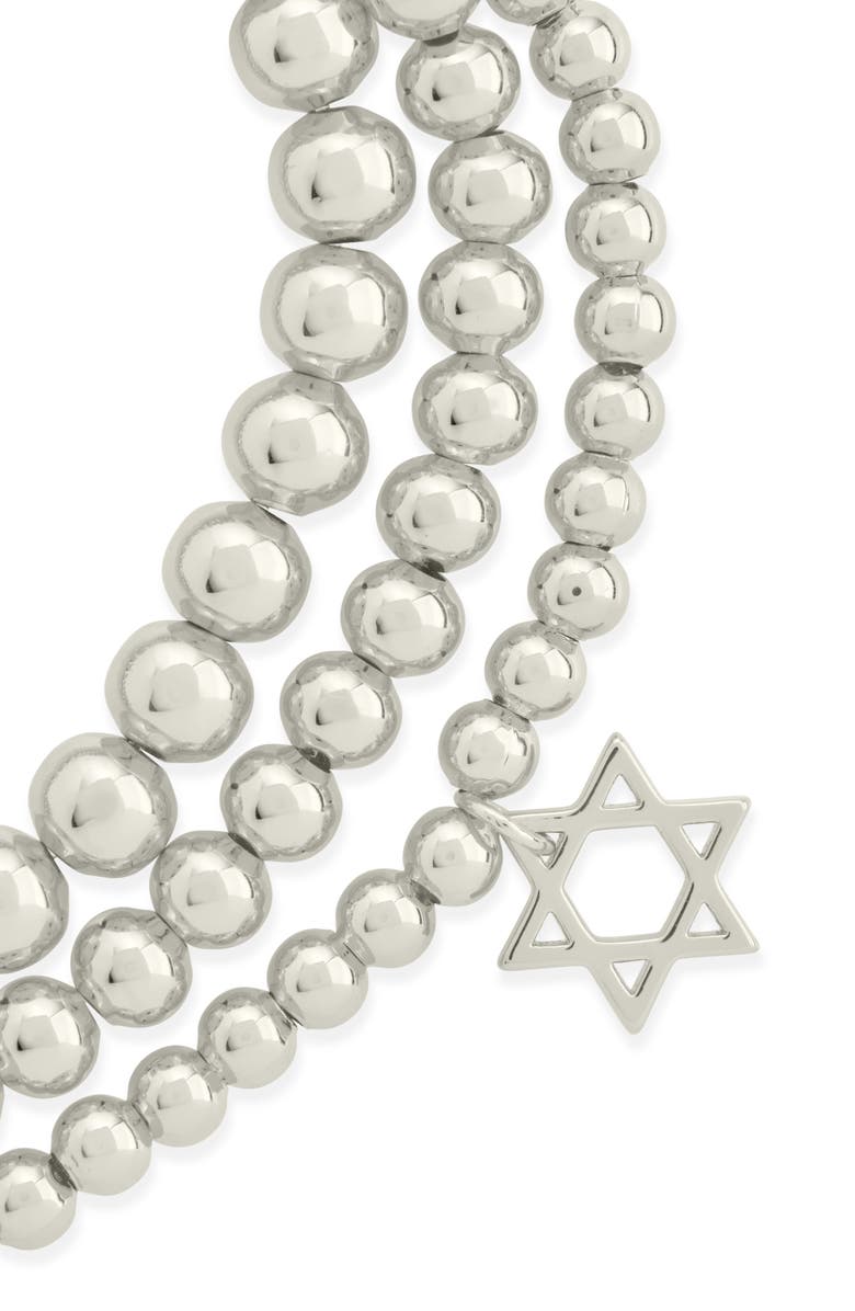 Sterling Forever Nessa Star of David 3-Pack Beaded Bracelets, Alternate, color,