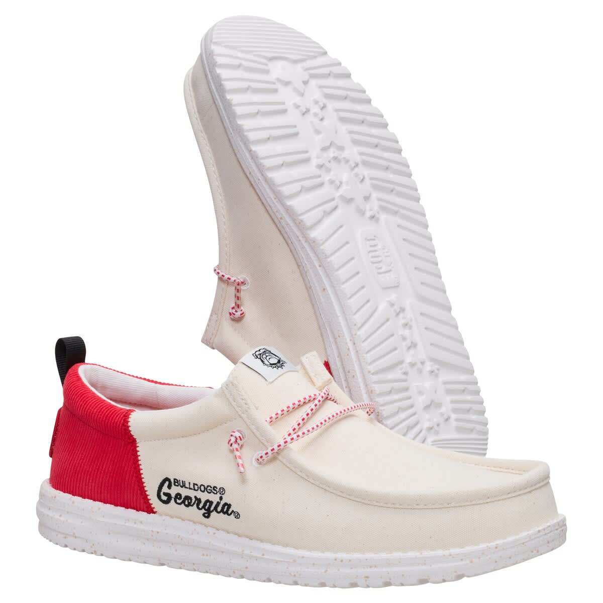 Hey Dude Men's Hey Dude  White/Red Georgia Bulldogs Wally Casual Slip-On Shoes, Alternate, color, 