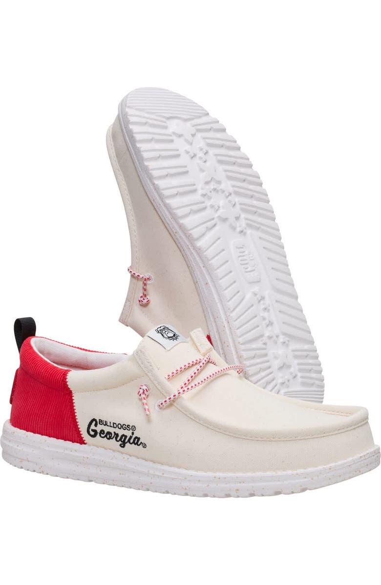 Hey Dude Men's Hey Dude White/Red Georgia Bulldogs Wally Casual Slip-On Shoes, Alternate, color,