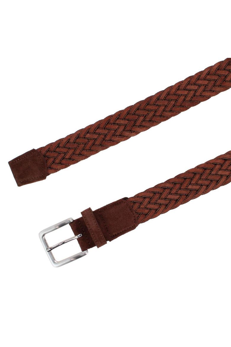 Big and Tall Apollo Italian Braided Suede Versatile Belt, Alternate, color, Light Brown