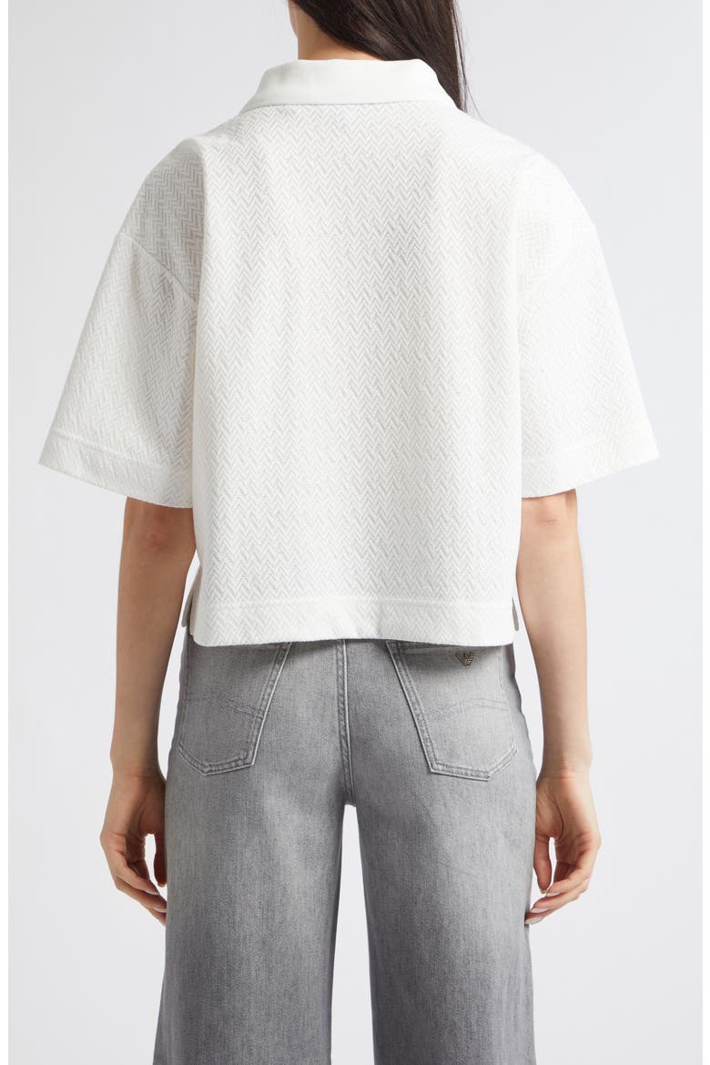 Jerseywear Chevron Jacquard Knit Top, Alternate, color, IVORY