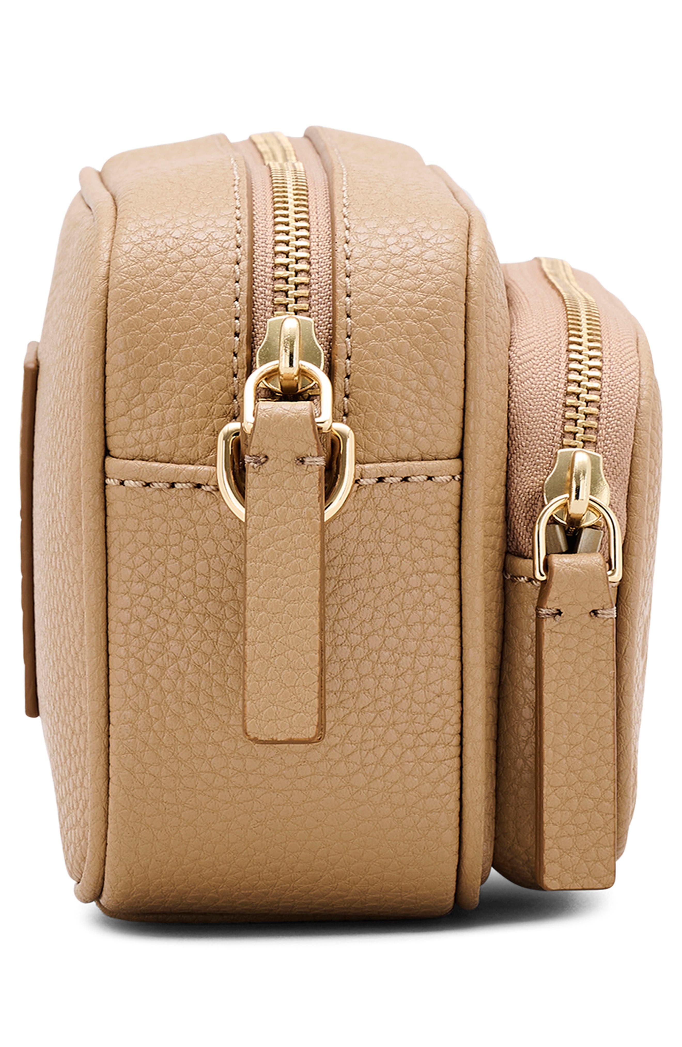 The Leather Crossbody Bag, Alternate, color, CAMEL