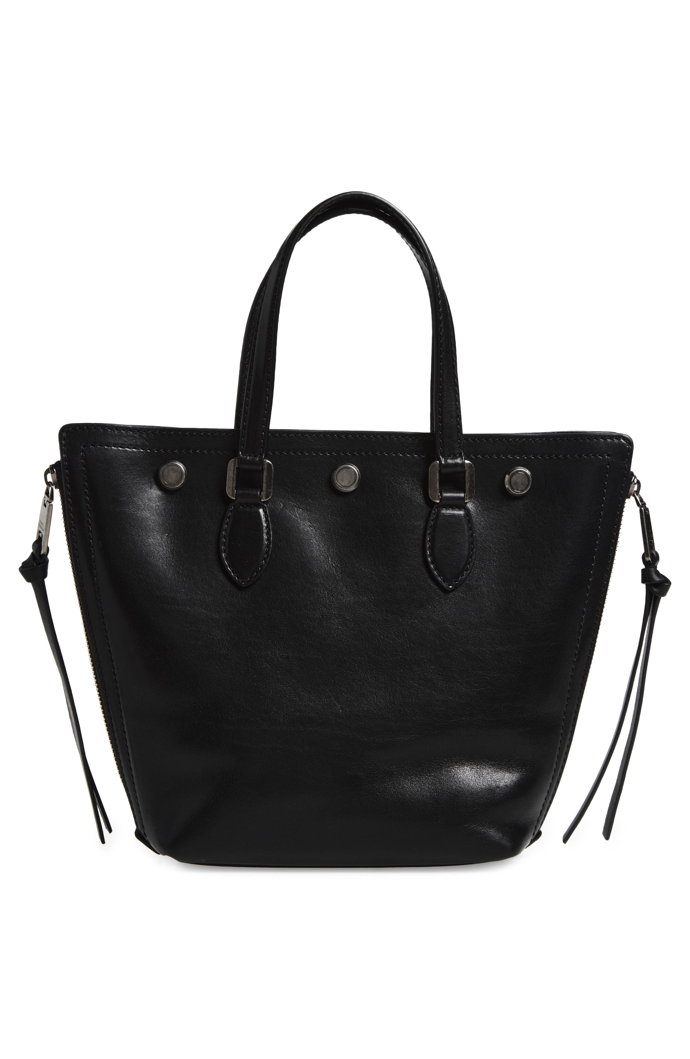Dolce&Gabbana Leather Shopper, Alternate, color, Black