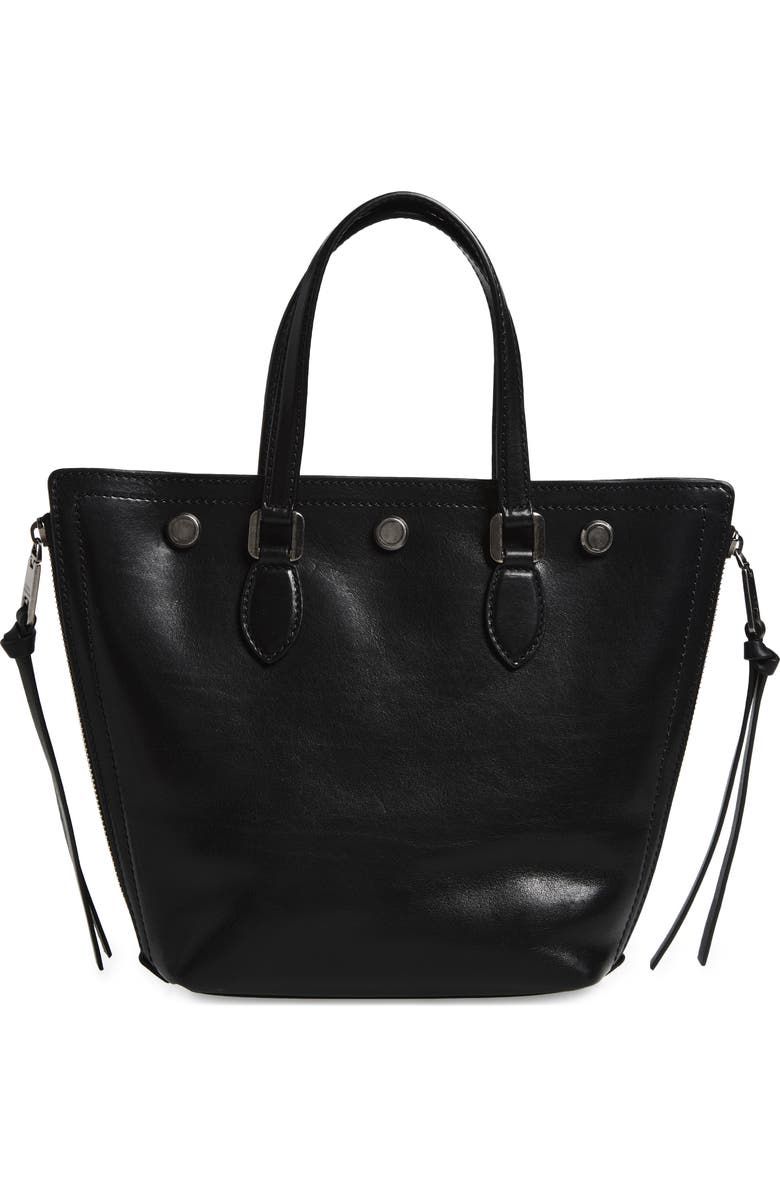 Dolce&Gabbana Leather Shopper, Alternate, color, Black