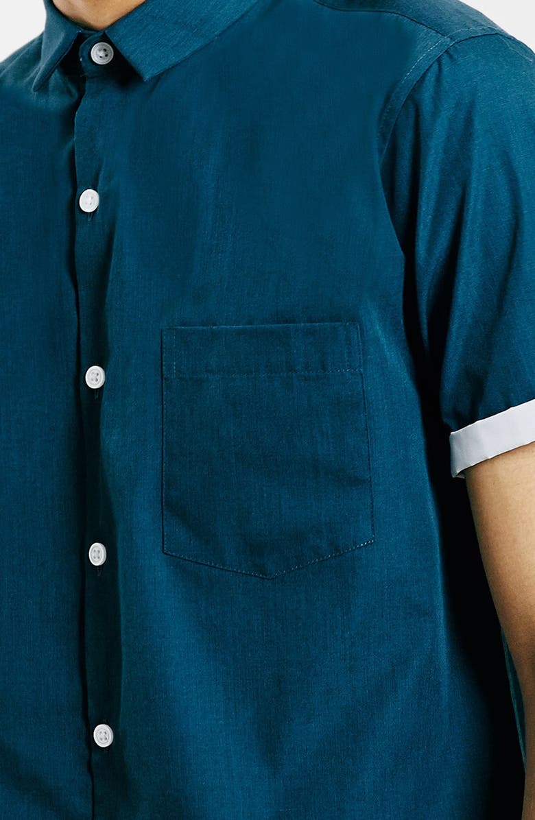 Topman Slim Fit Short Sleeve Shirt, Alternate, color,