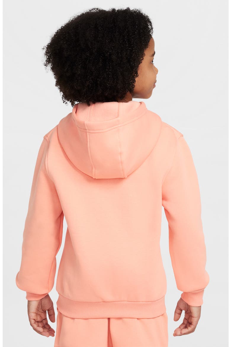 Kids' Club Fleece Hoodie, Alternate, color, APRICOT AGATE/ WHITE