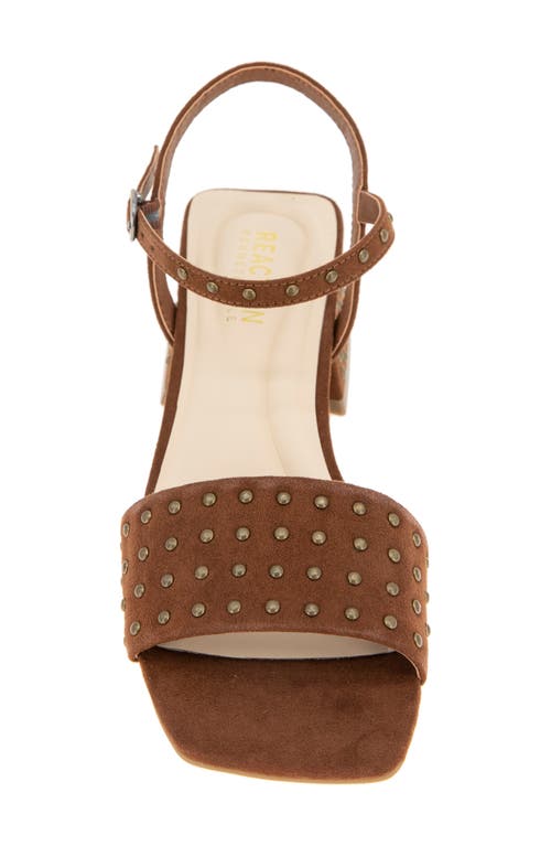 Reaction Kenneth Cole Buena Block Heel Sandal In Luggage Micro