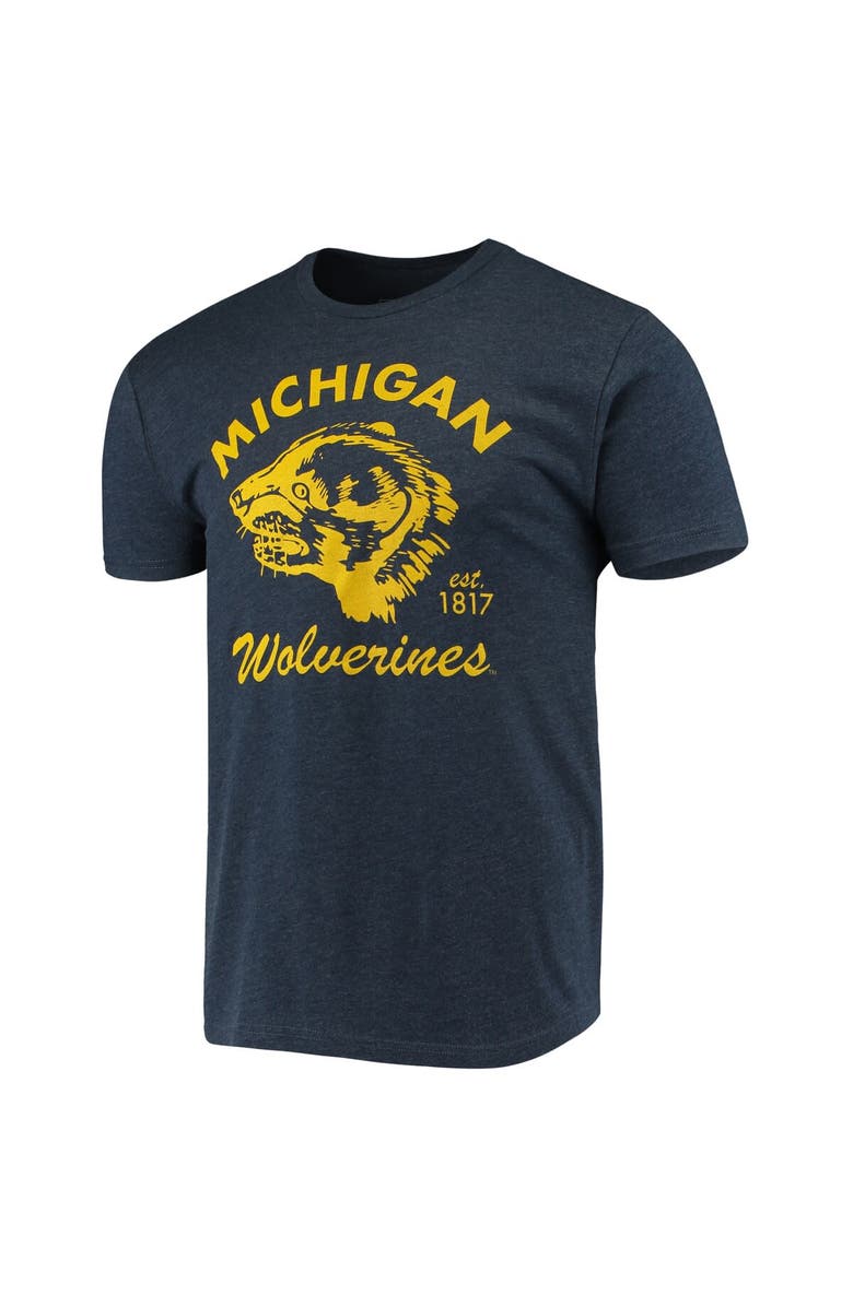 HOMEFIELD Men's Homefield Heathered Navy Michigan Wolverines Vintage Est. 1817 T-Shirt, Alternate, color,