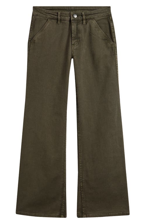 Shop Treasure & Bond Kids' Cotton Twill Utility Pants In Olive Sarma