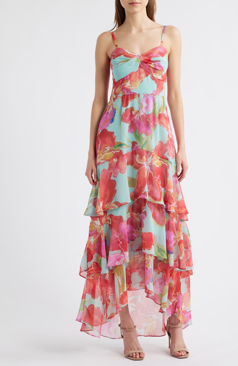 Hutch Kennedi Floral Print Tiered Maxi Dress, Main, color, 