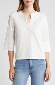 Wit & Wisdom Split Neck Top