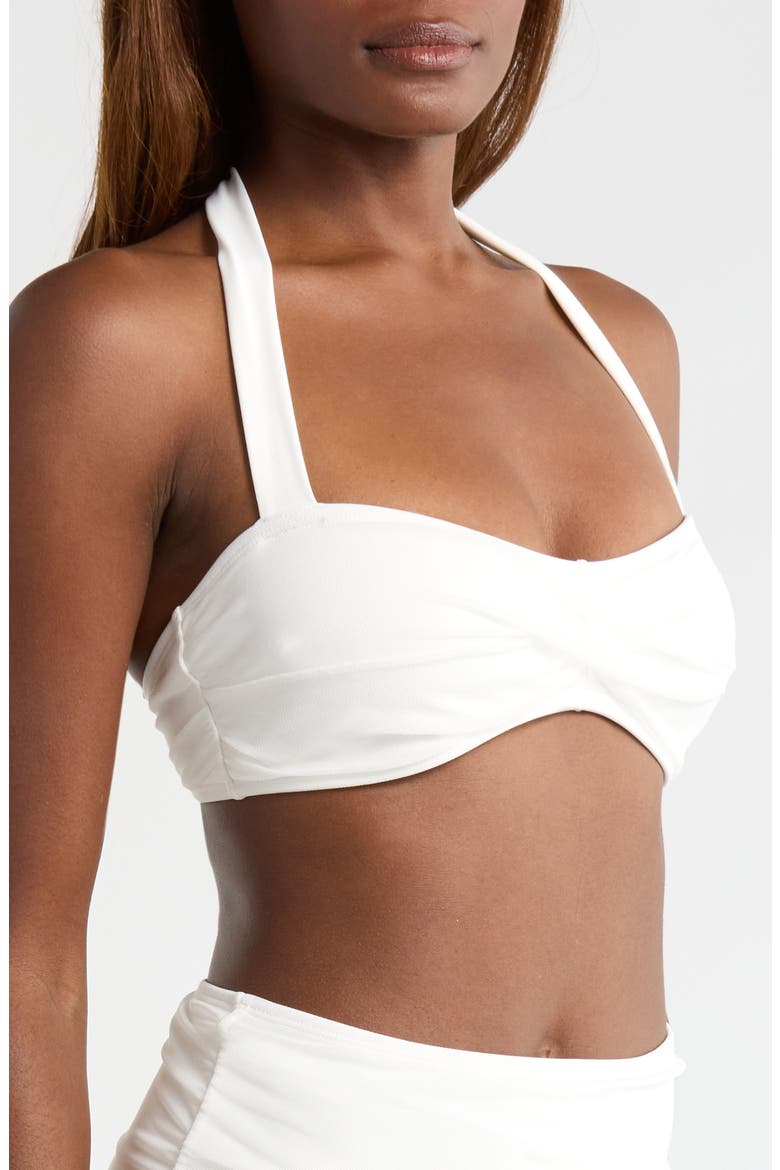 Twist Front Mesh Bikini Top, Alternate, color, WHITE SOLID
