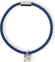 OFF WHITE Men's Arrow Blue Leather Bracelet
