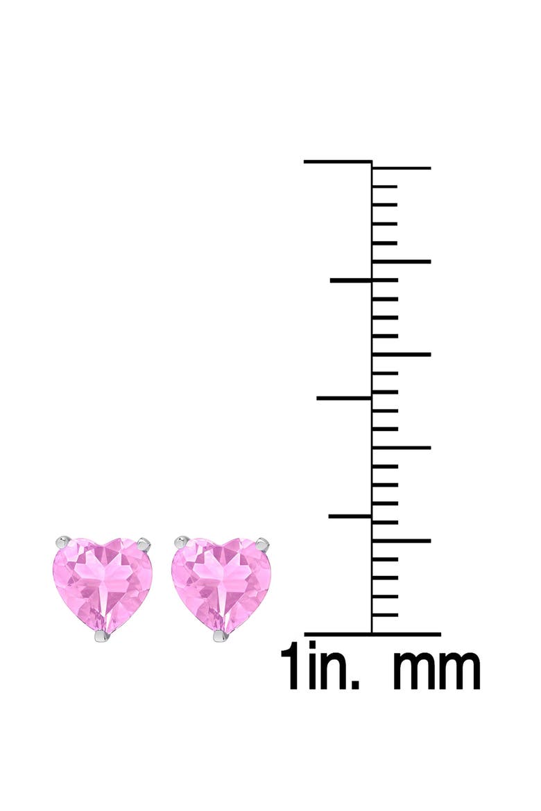 Kids' Cubic Zirconia Heart Stud Earrings, Alternate, color, PINK