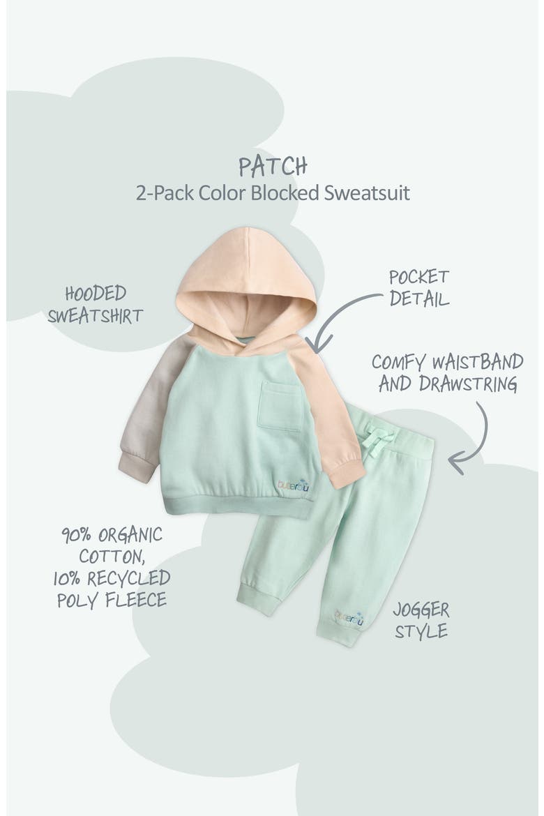 Kids' Hoodie and Joggers Set, Alternate, color, SEAFOAM