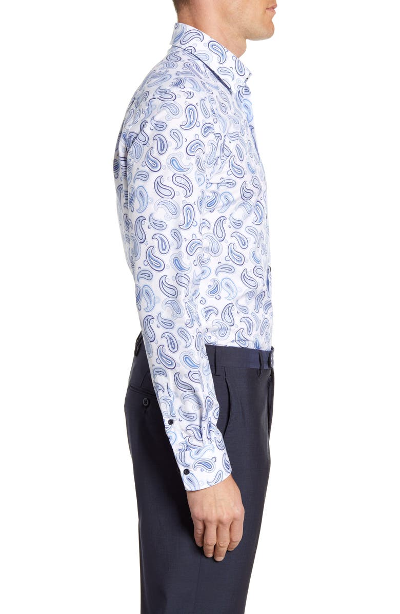 David Donahue Trim Fit Paisley Dress Shirt, Alternate, color,