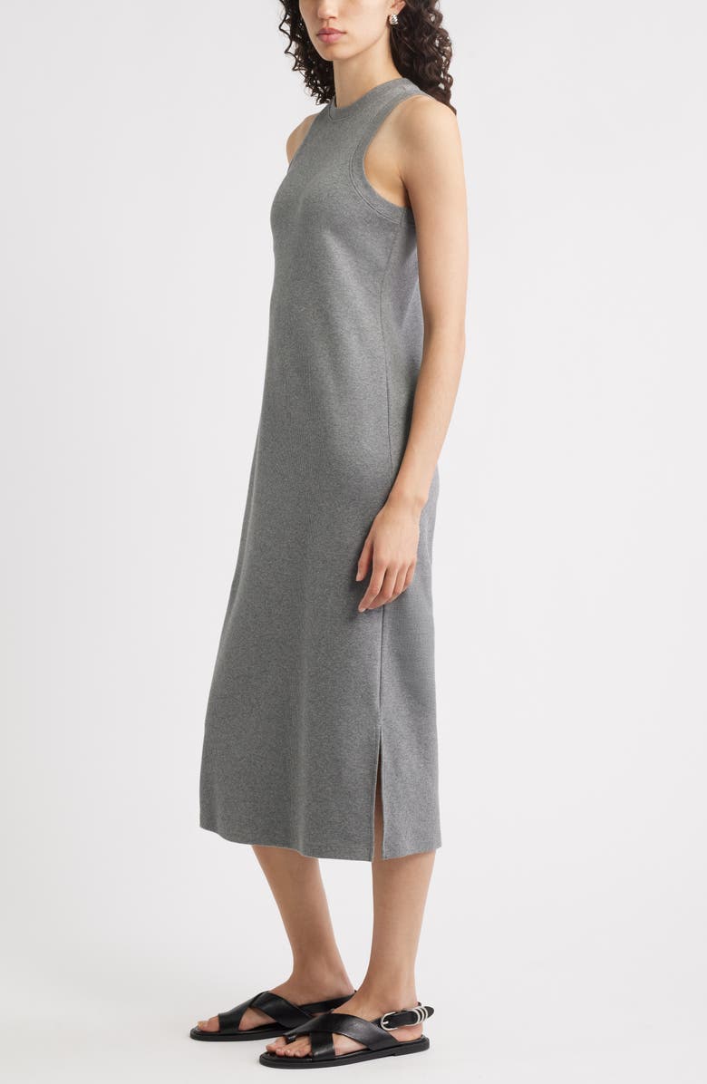 Nordstrom Stretch Cotton Ribbed Tank Dress, Alternate, color, Grey Dark Heather