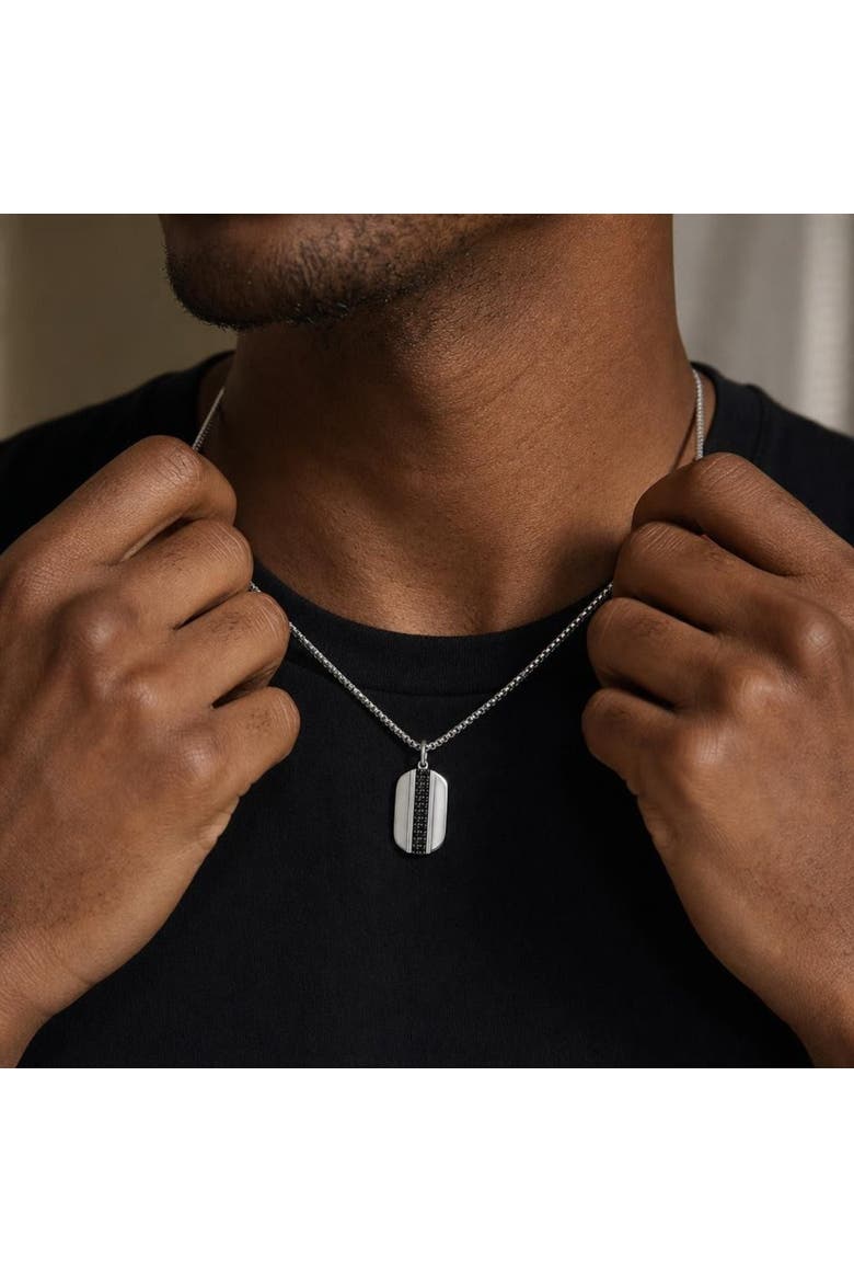 Sora 1 CT Pavé Black Spinel Pendant 925 Silver, Alternate, color, Sterling Silver
