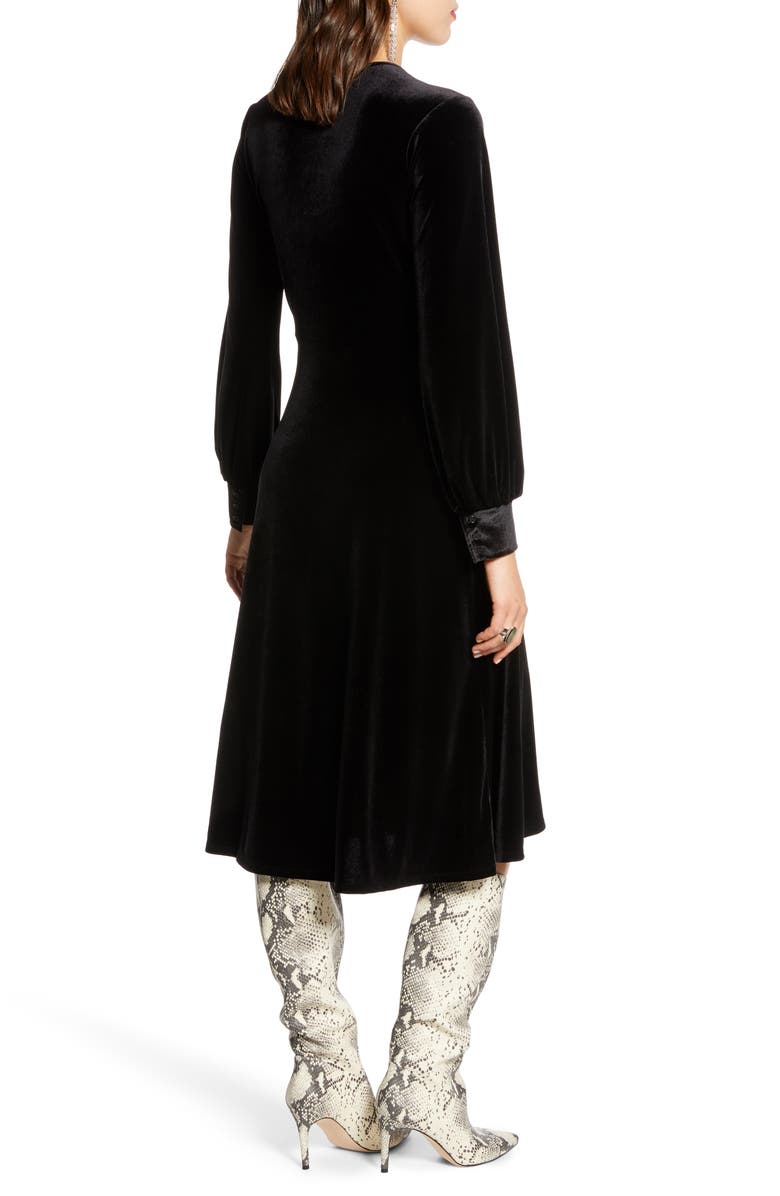 Halogen<sup>®</sup> Velvet Faux Wrap Dress, Alternate, color, 