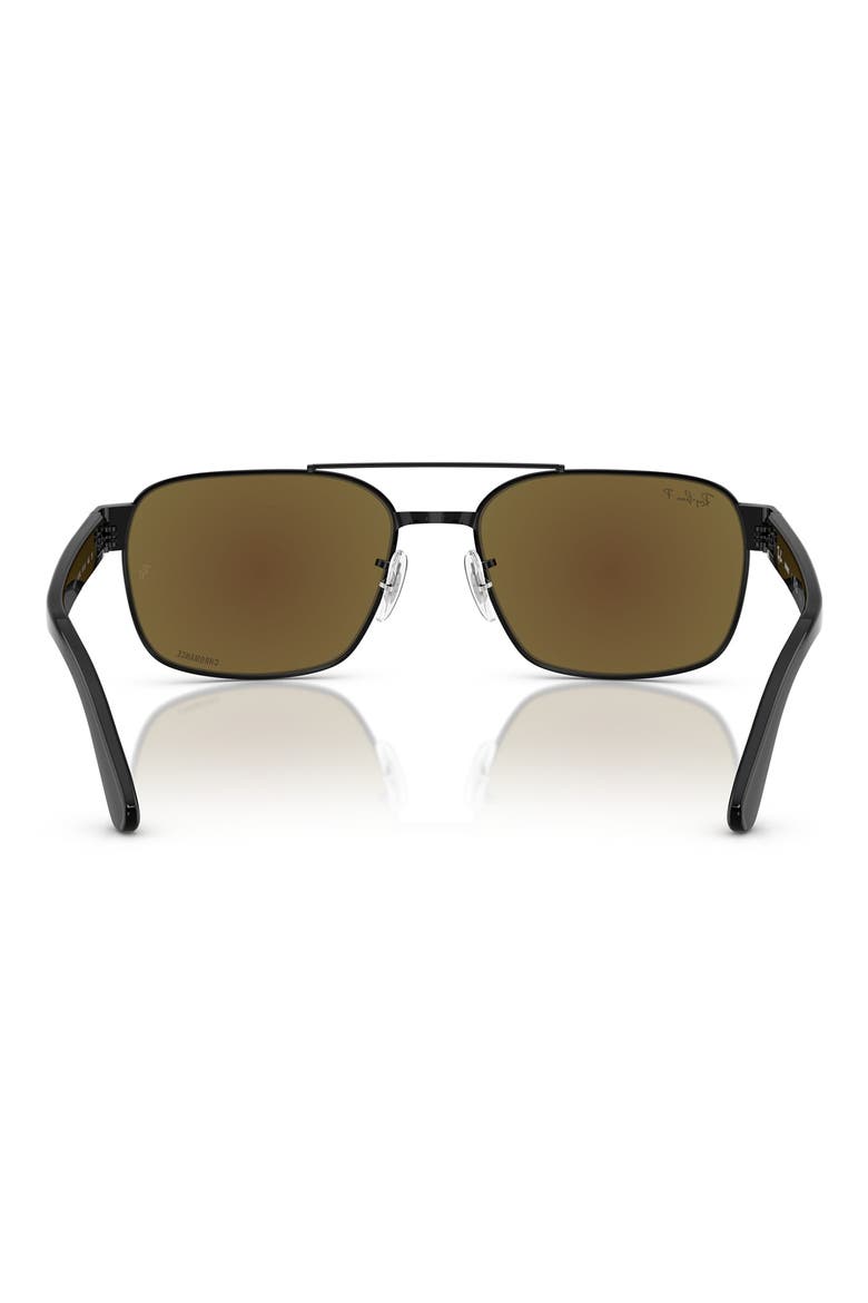 Chromance 61mm Polarized Square Sunglasses, Alternate, color, BLACK