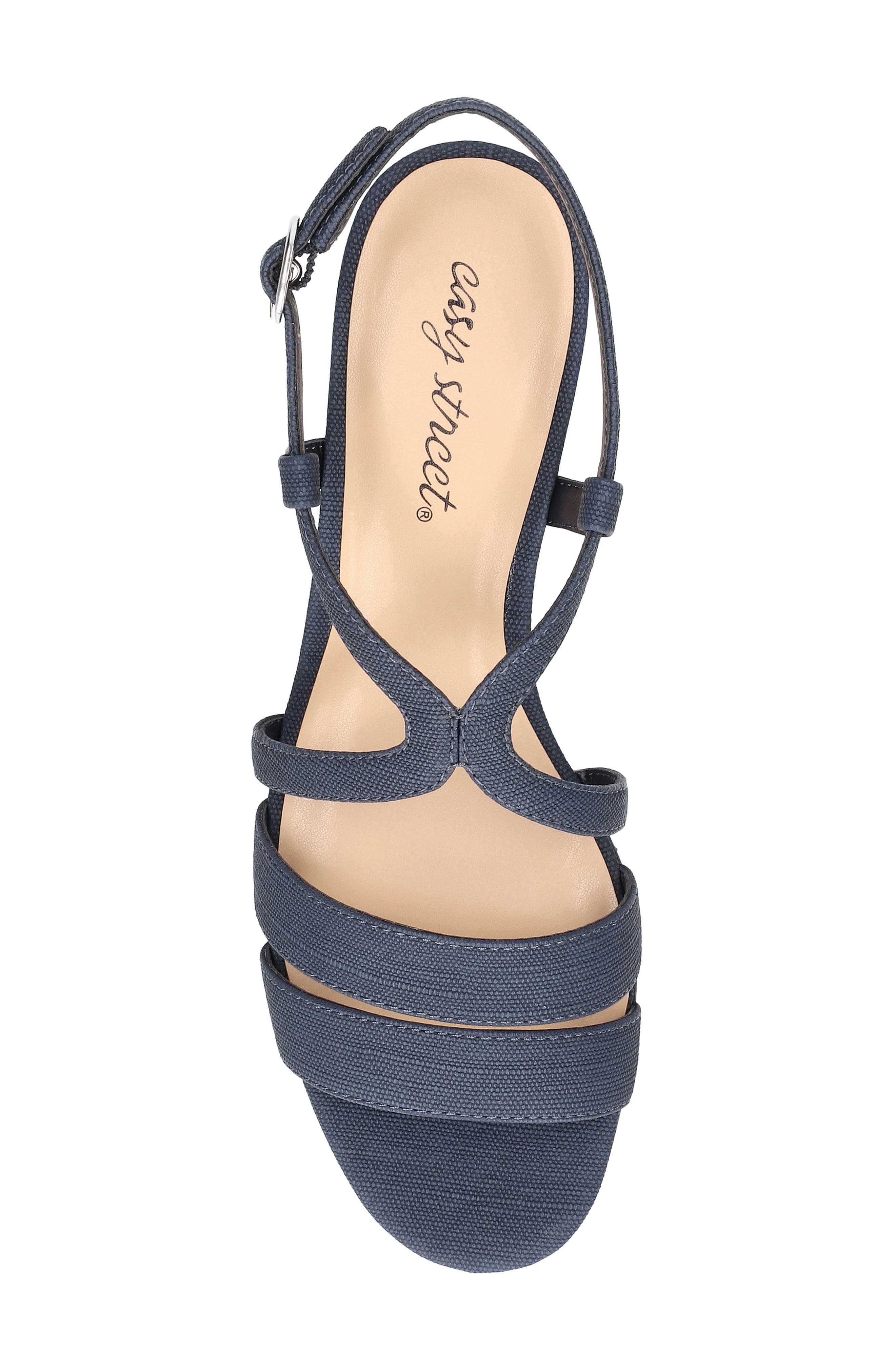 Blissful Ankle Strap Sandal, Alternate, color, NAVY LINEN