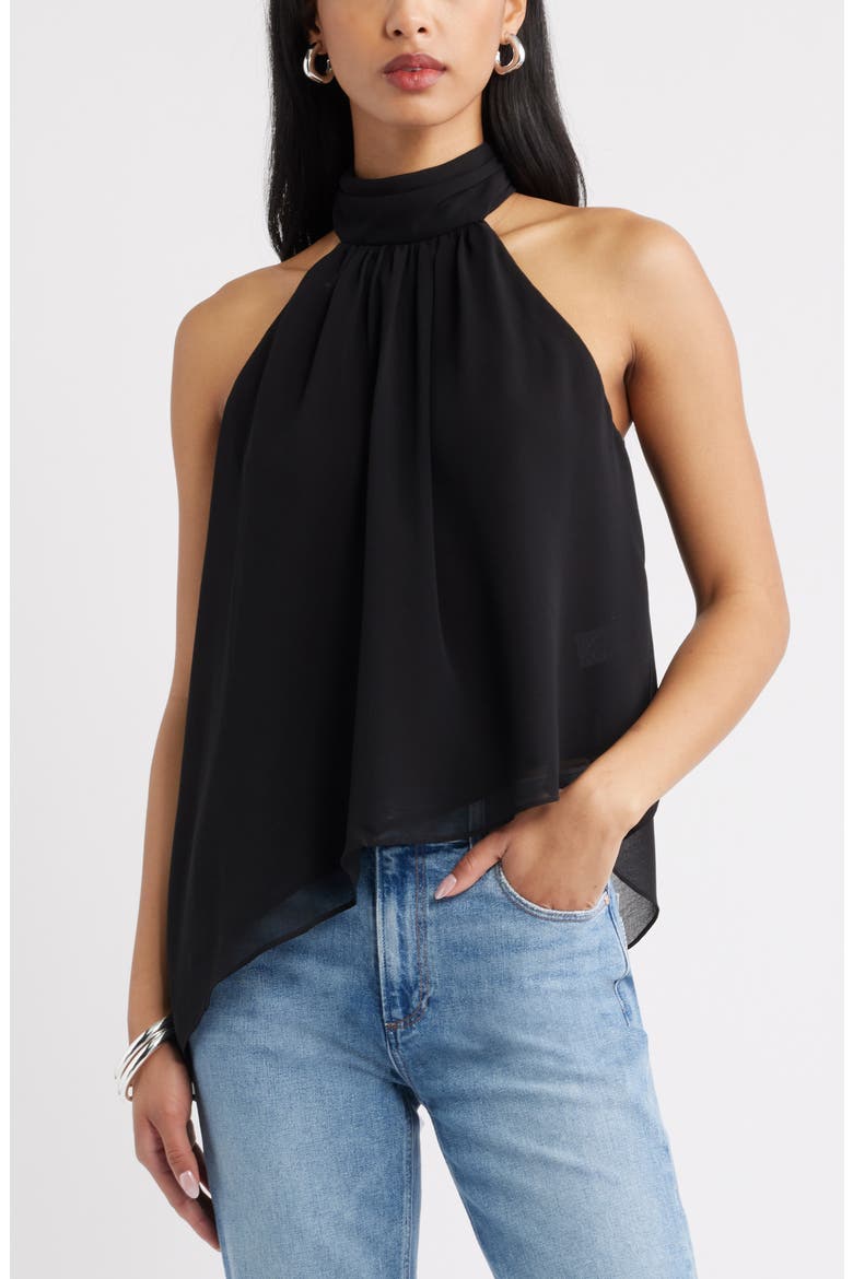 Asymmetric Woven Top, Main, color, BLACK