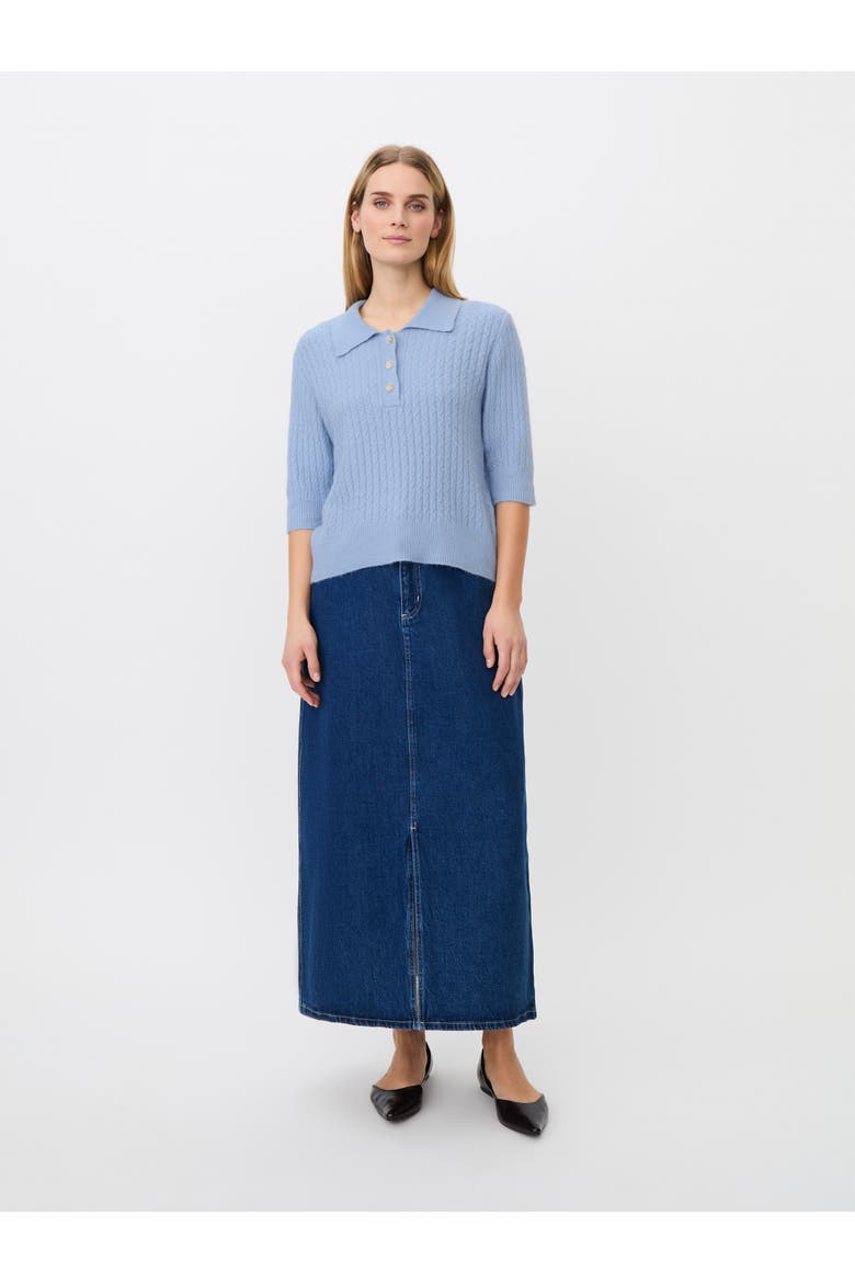 MaFynoria Short Sleeve Relaxed Knit Polo, Alternate, color, Powder Blue