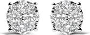 Haus of Brilliance 14K White Gold 2.00 Ct Lab Grown Diamond Cluster Stud Earrings
