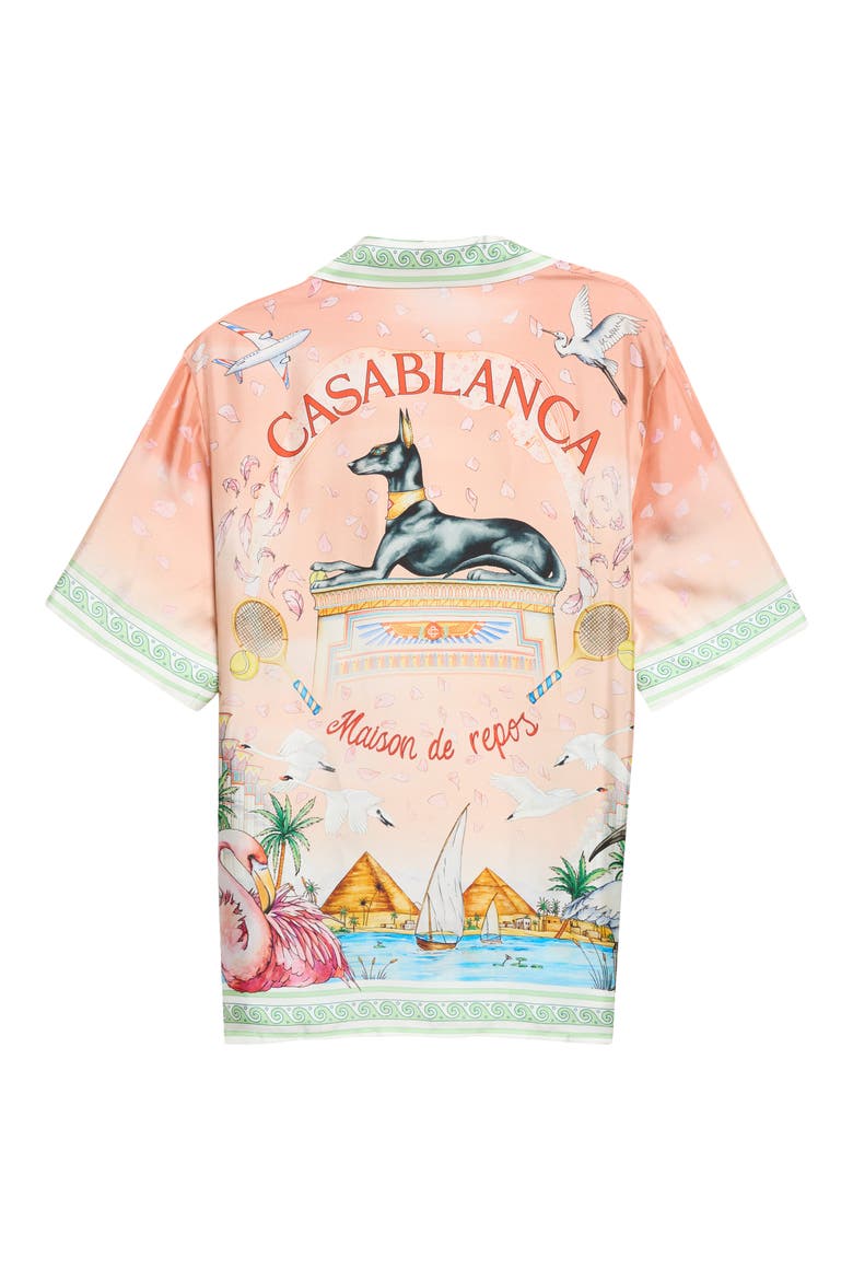 Ethereal Print Silk Camp Shirt, Alternate, color, SILK TWILL