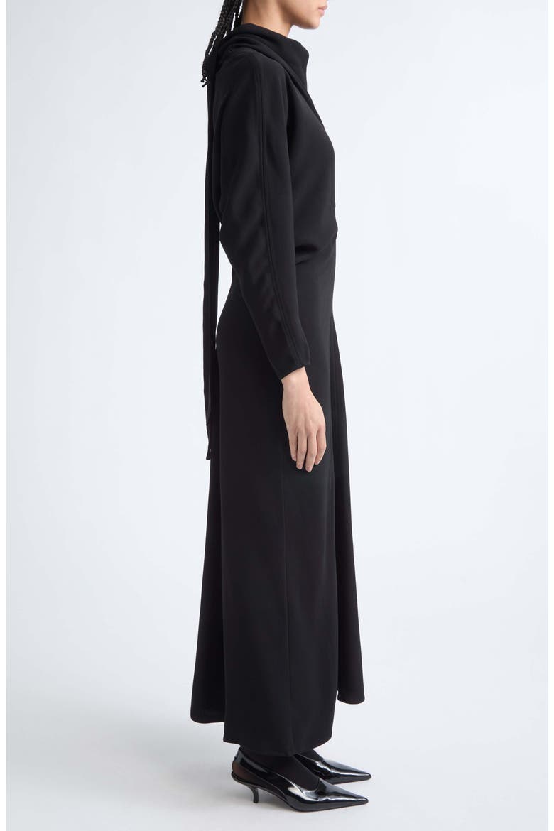 Slouch Waist Scarf Maxi Dress, Alternate, color, BLACK