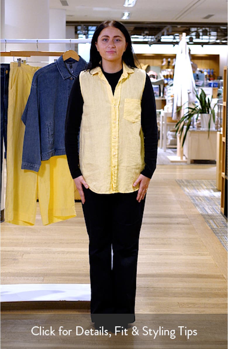 Finley Sleeveless Linen Button-Up Shirt, sales video thumbnail
