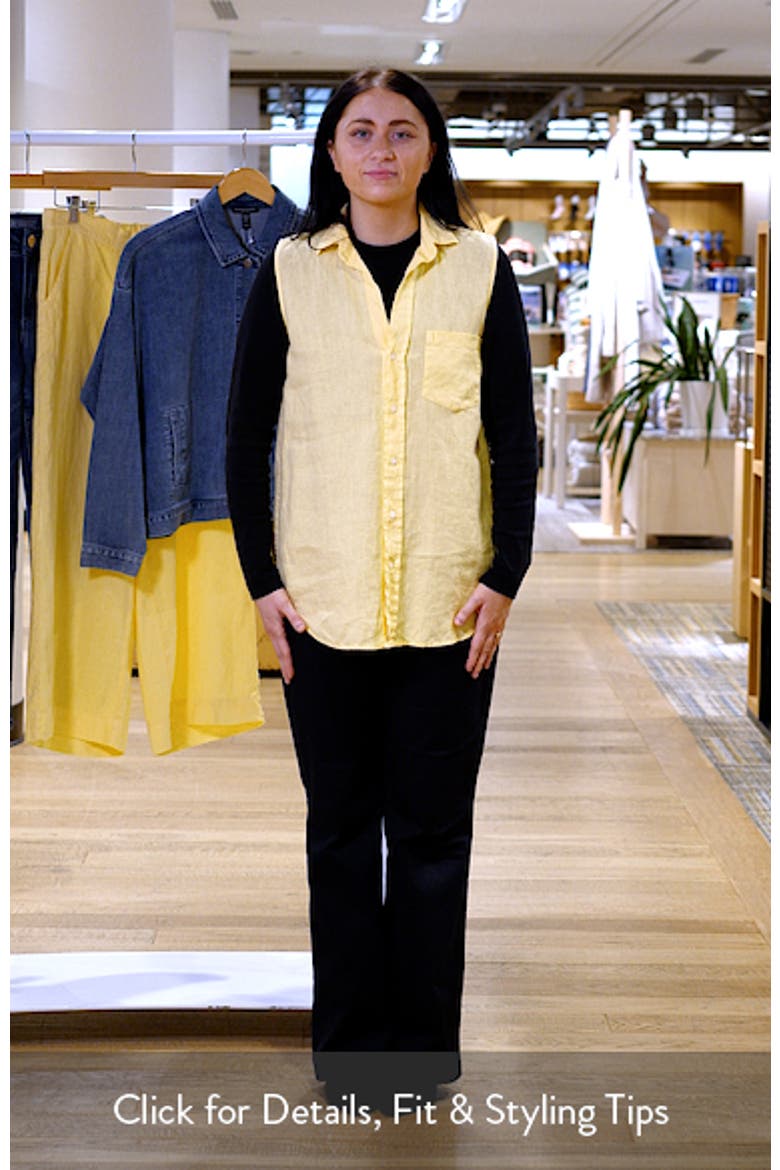 Finley Sleeveless Linen Button-Up Shirt video