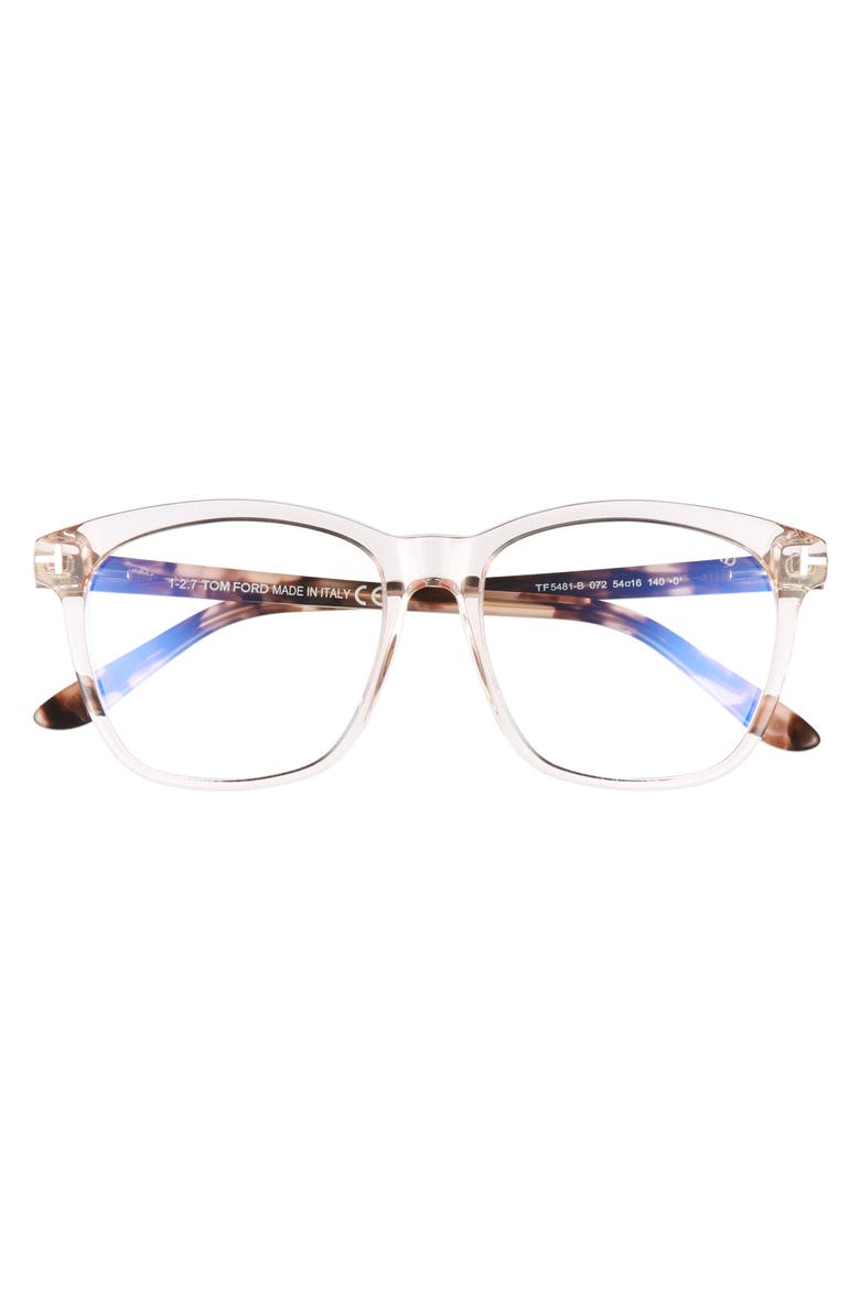 54mm Blue Block Optical Glasses, Alternate, color, SHINY PINK/ VINTAGE HAVANA