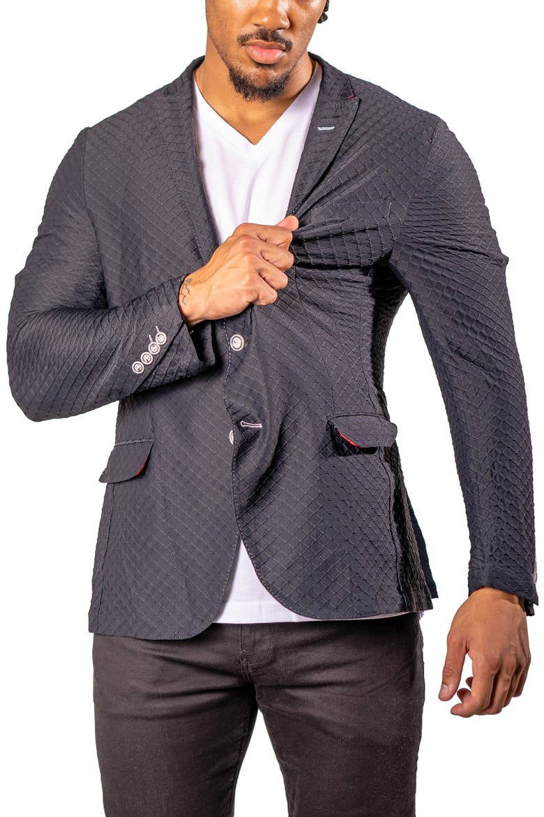 Unconstructed Stretch Black Blazer, Alternate, color, BLACK