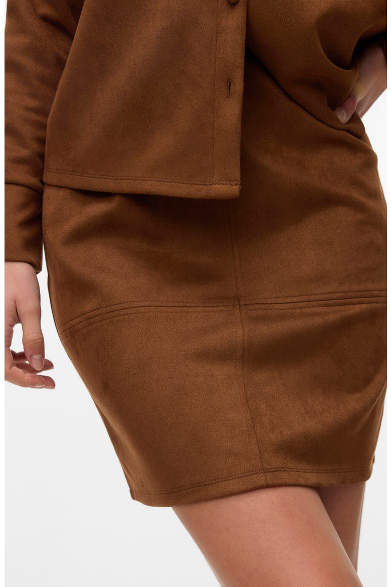 Faux Suede Miniskirt, Alternate, color, EMPERADOR