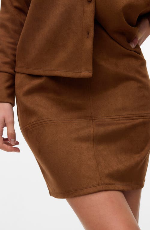 Vero Moda Faux Suede Miniskirt In Brown