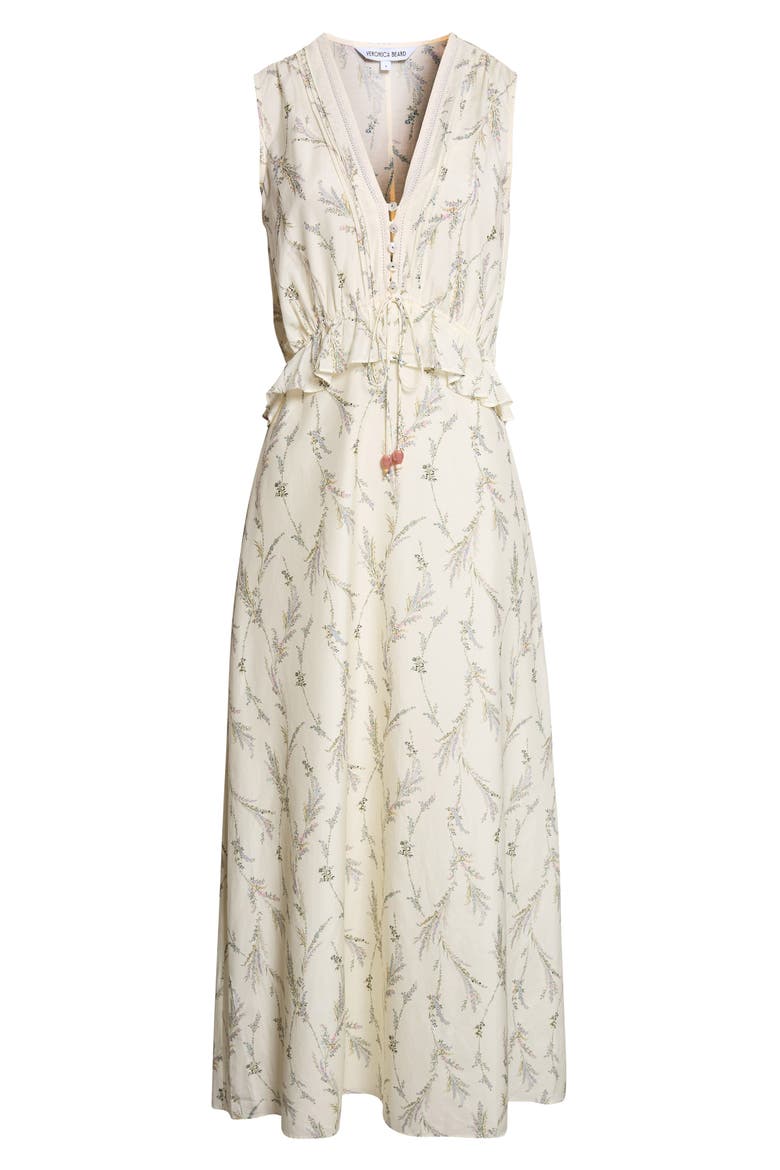 Dominick Floral Cotton & Silk Dress, Alternate, color, DOVE MULTI