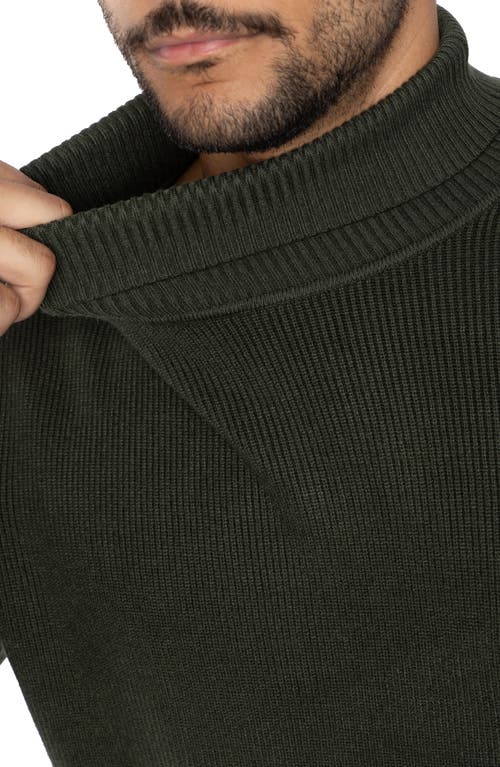 Spring + Mercer Ribbed Turtleneck Sweater In Olive