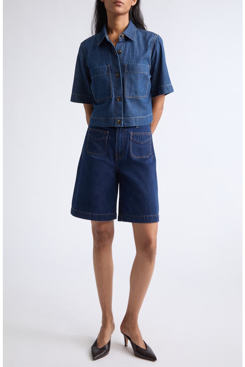 Carter Patch Pocket Denim Shorts, Alternate, color, INDIGO RINSE