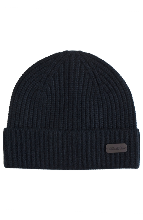 Pure Cashmere Rib Cuffed Beanie