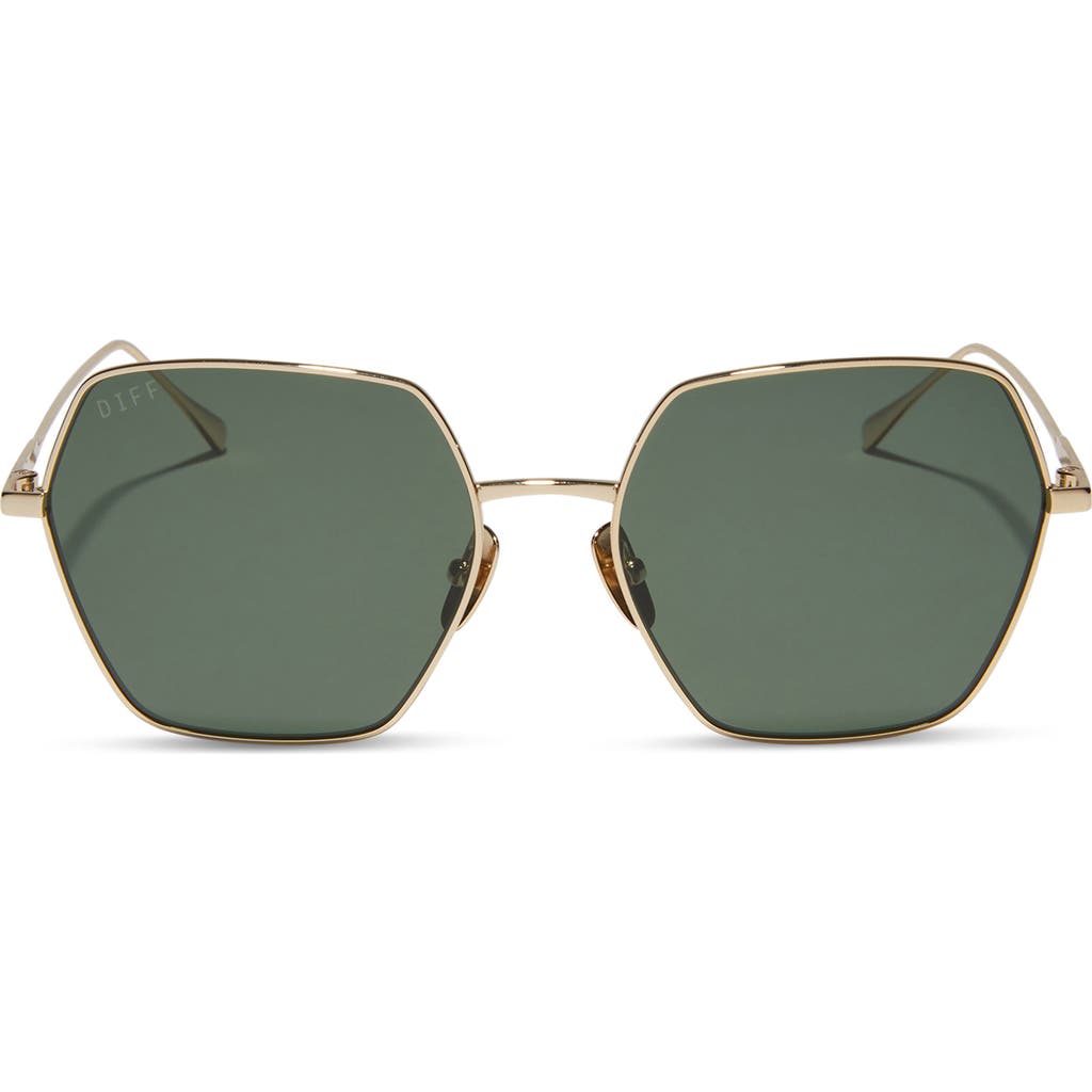 Diff Harlowe 55mm Gradient Polarized Square Sunglasses In Gold