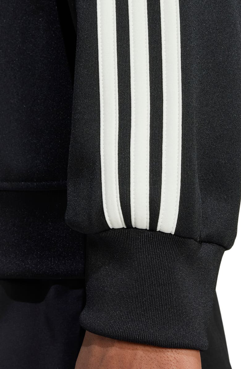 adidas Oversize Funnel Neck Quarter Zip Track Top, Alternate, color, Black