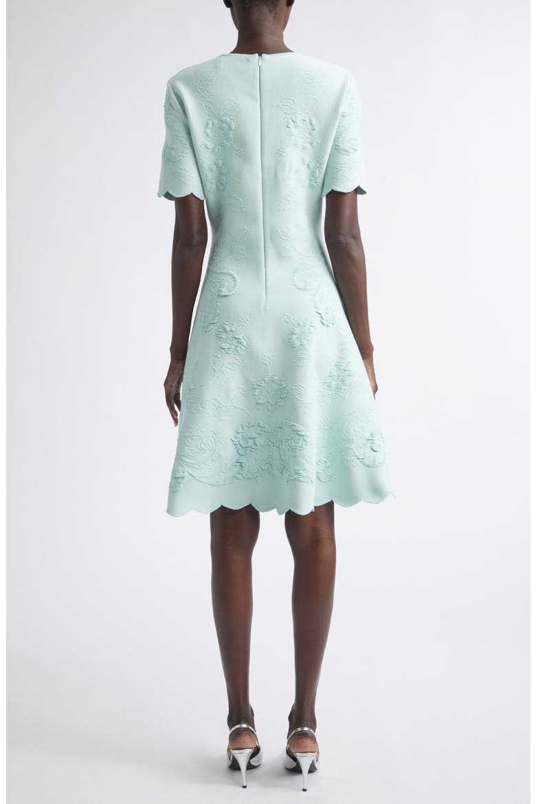 Hibiscus Jacquard Knit Fit & Flare Dress, Alternate, color, SALTWATER