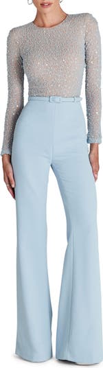 Misha Beaded Long Sleeve Wide Leg Jumpsuit
