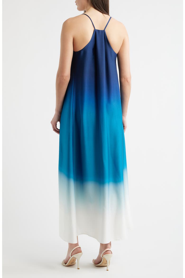 Print Pocket Sleeveless Maxi Dress, Alternate, color, BLUE JEWEL OMBRE