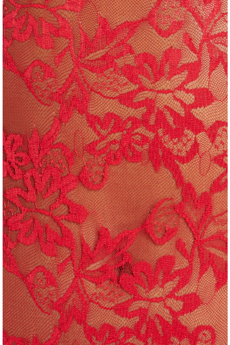 Zara Underwire Open Cup Open Gusset Lace Teddy, Alternate, color, RED