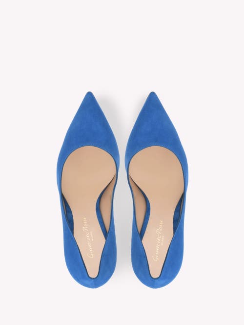 Gianvito Rossi 105mm Suede Pointed-toe Pumps In Blue